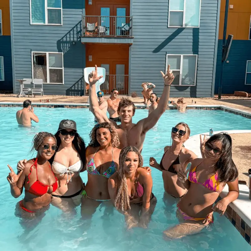 young adults in a pool